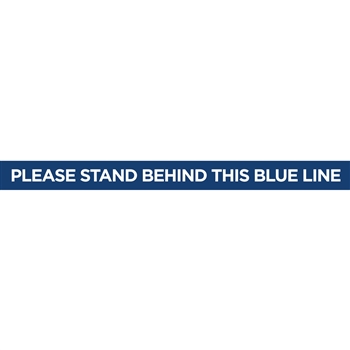 Please Stand Behind This Blue Line Essential Floor Decal