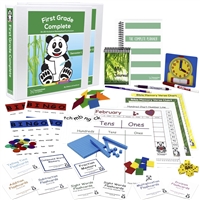 The First Grade Complete Deluxe Bundle includes teacher manuals, games, and manipulatives that make learning fun.