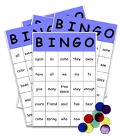 Sight Words Bingo Game: first grade level