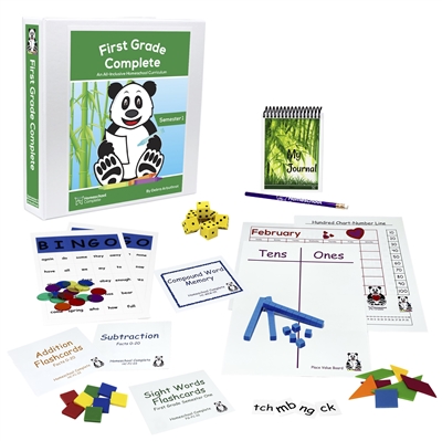 First Grade Semester One secular bundle includes the teacherâ€™s manual, flashcards, games, and resources to make learning fun and effective.