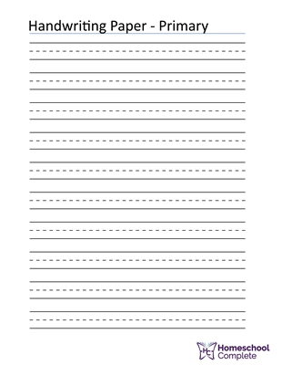 Handwriting Paper for Primary Students