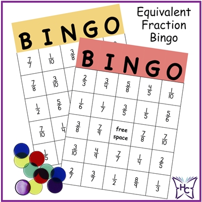 Equivalent Fraction Bingo and Memory Game