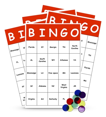 Southeast States Bingo/Memory Games