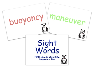Sight Words Flashcards: Fifth Grade Semester Two