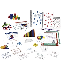 The fifth grade resource bundle includes  flashcards, bingo games, memory games, magnet set, eye dropper, test tubes, CuisenaireÂ® rods, pattern blocks, base ten cubes, geosolids, protractor, ruler, dice, square tiles, charts, planners, journal, calendar