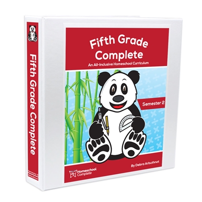 Fifth Grade Complete Homeschool Curriculum- Faith-Based Student Workbook Semester Two