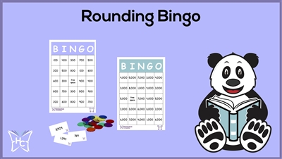 The colorful bingo game reinforce rounding skills of three- and four-digit numbers .