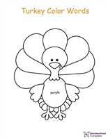 The Turkey Color worksheet teaches basic color words.
