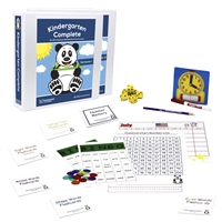 Kindergarten Complete Full Year Secular Bundle contains two teacher's manuals, flashcards, bingo games, memory games, number line, hundred chart, twelve-month calendar.