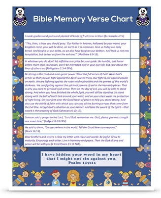 Second Grade Complete Bible Verse Chart Semester Two
