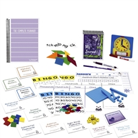 Second Grade Complete Resource Bundle is an effective teaching tool: flashcards, spelling squares, square tiles, tangrams, clock, dice, base ten counting pieces, games, charts, FAN-tastic notes, student journal, planner, calendar.