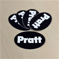 Pratt Oval Vinyl Decal - Black / White