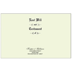 Will Covers, Legal Size, Testament Ledger