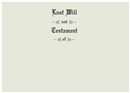 Will Covers, Letter Size, Testament Cover