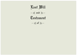 Will Covers, Letter Size, Testament Cover