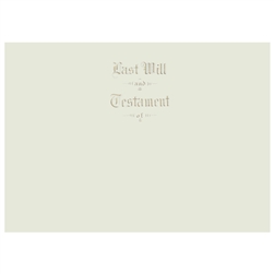 Will Covers, Letter Size, Testament Cover