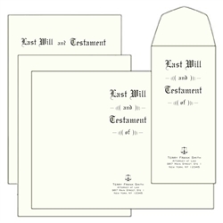 Will Kit, Letter Size, Testament Ledger
