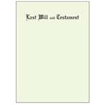 Letter Size Testament Ledger, Last Will & Testament Paper