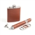 4 Piece Leather Flask, Cigar Case and Cutter Set