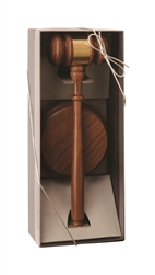 American Walnut Style Director's Gavel Boxed Set