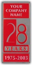 Silver Foil Embossed Anniversary Labels, Customized