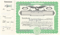 Goes® Eagle Stock Certificates, Green, 100 per package