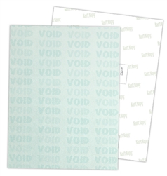 Security Paper, Letter Size, Text Weight, 8.5" x 11", 60# Offset, Green "Void"