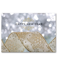 Personalized New Year Glitter Holiday Greeting Cards and Envelopes