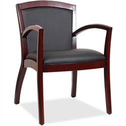 Lorell Arched Arms Wood Guest Chair - Mahogany