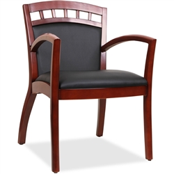 Lorell Crowning Accent Wood Guest Chair- Cherry