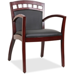Lorell Crowning Accent Wood Guest Chair- Mahogany