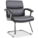 Lorell Sled Base Leather Guest Chair - Black