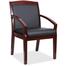 Lorell Sloping Arms Wood Guest Chair - Mahogany