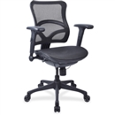 Lorell Full Mesh Mid-back Chair - Black