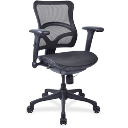 Lorell Full Mesh Mid-back Chair - Black