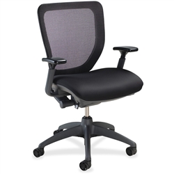 Lorell Mesh-back Task Chair with Synchro Knee Tilt - Black