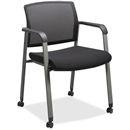 Lorell Mesh Back Guest Chairs with Casters - Black