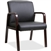 Lorell Black Leather Wood Frame Guest Chair- Espresso