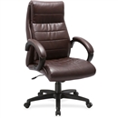 Lorell Deluxe High-back Leather Chair - Brown