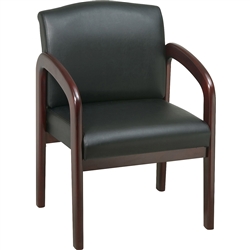 Lorell Deluxe Faux Guest Chair - Mahogany