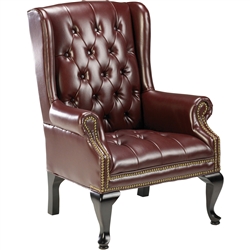 Lorell 777 QA Queen Anne Wing-Back Reception Chair