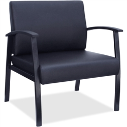 Lorell Big & Tall Black Leather Guest Chair
