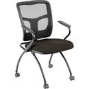 Lorell Mesh Back Fabric Seat Nesting Chairs -Color Options
