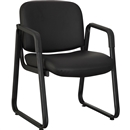 Lorell Black Leather Guest Chair