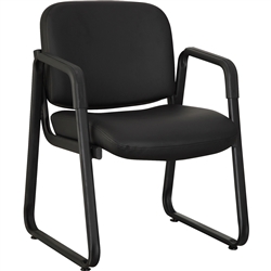 Lorell Black Leather Guest Chair