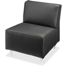 Lorell Fuze Modular Series Black Leather Guest Seating