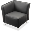Lorell Fuze Modular Series Black Leather Guest Seating