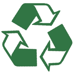 Round Stock Stamp RECYCLE symbol with line