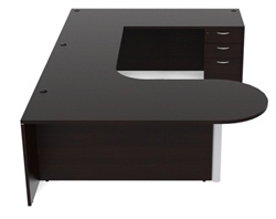 Amber U Shaped Bullet Desk AM-365 by Cherryman