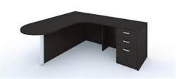 Amber Series Bullet Shaped L Desk AM-395 by Cherryman